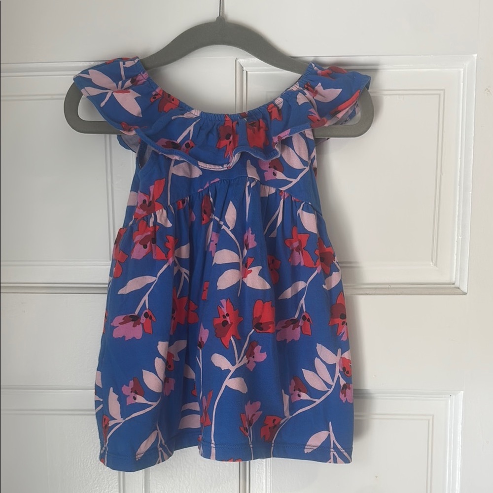 Tea Collection Blue and Red Floral Baby Dress